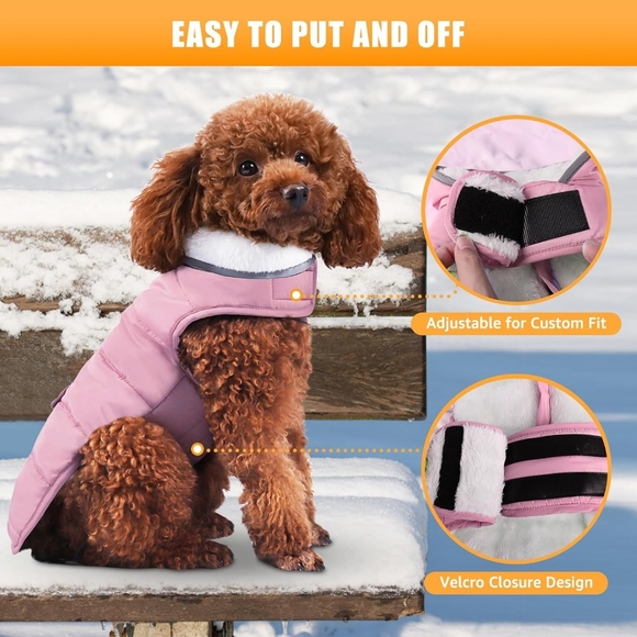 iBuddy Dog Winter Coats with Fleece Vest,Waterproof Warm Dog Snow Jacket - Picture 3 of 3